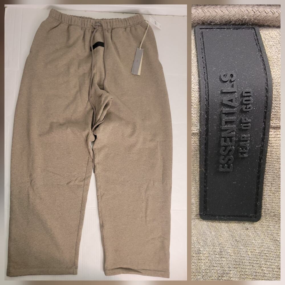 Large - Fear of God Essentials Relaxed Sweatpant Heather Gray Baggy Wide Leg